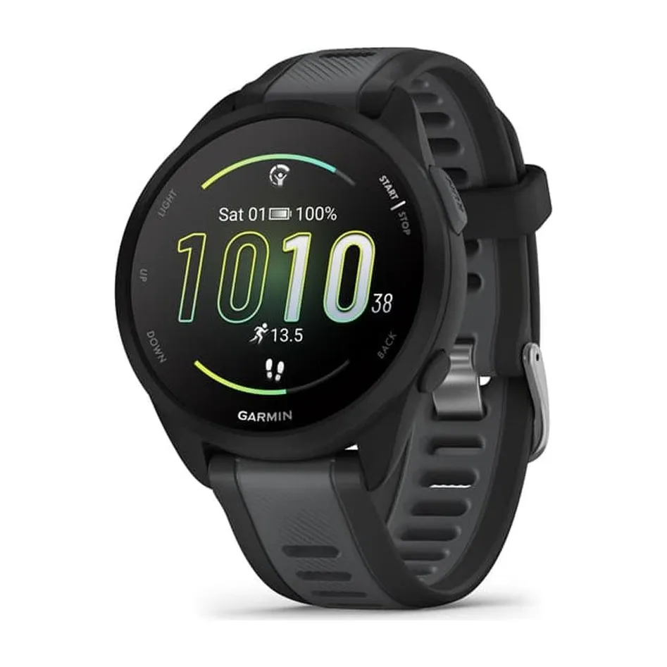 Garmin Forerunner 165 i svart med grått armband