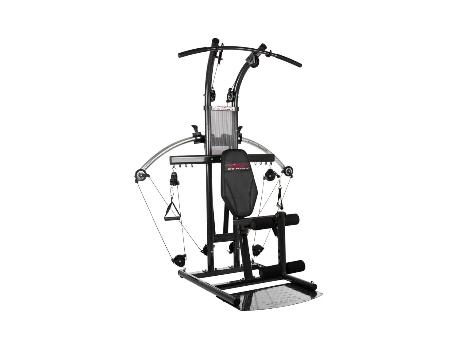 Finnlo Bio Force multigym med kvävecylindrar mot vit bakgrund