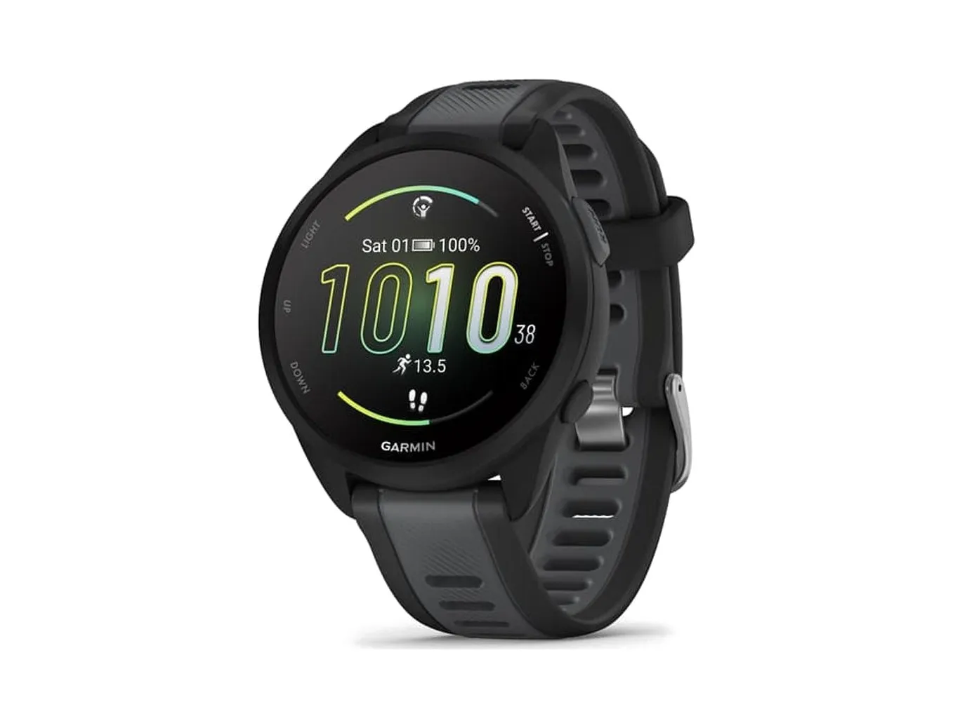 Garmin Forerunner 165 pulsklocka på ljus bakgrund